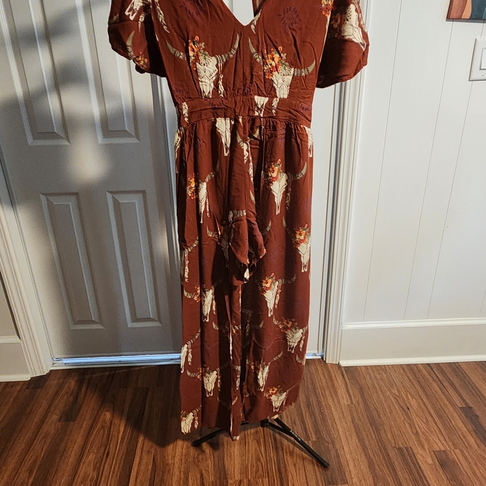 Angie Brown Floral Maxi Dress